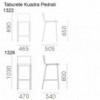 Taburete Kuadra 1322/1326 de Pedrali. Taburetes de diseño. Taburetes modernos.