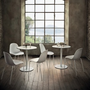 Silla Mood Acero de Bontempi. Sillas de salón o comedor de diseño italiano.
