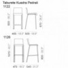 Taburete Kuadra 1122 de Pedrali. Taburetes de diseño. Taburetes tapizados.