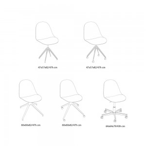 Silla Mood Giratoria de Bontempi. Sillas de salón o comedor de diseño italiano.