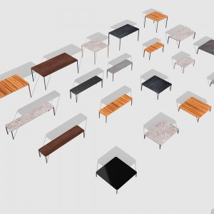 Banco de exterior Slim de Sovet con tapa de cerámica. Bancos de diseño.