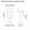 Taburete Kuadra XL 4429 de Pedrali. Taburetes de diseño. Taburetes giratorios.