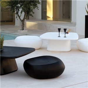 Puf Noma Low con Luz LED Interior y Acabado en Color Hielo de Vondom