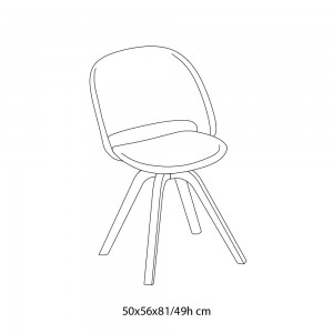 Silla Polo Madera Tapizada de Bontempi. Sillas para comedor de diseño italiano.