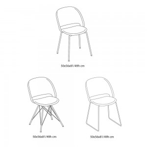 Silla Polo Acero Tapizada de Bontempi. Sillas para comedor de diseño italiano.