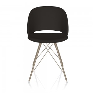 Silla Polo Acero Tapizada de Bontempi. Sillas para comedor de diseño italiano.