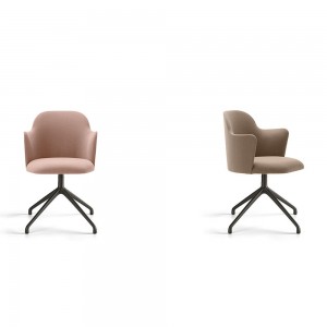 Sillón con base metálica de diseño Aleta para espacios públicos de Viccarbe.