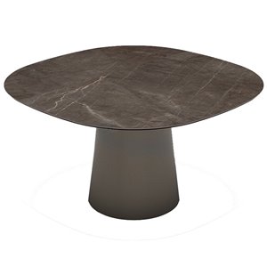 Mesa de exterior totem  con sobre de cerámica de Sovet con tapa de cerámica