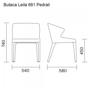Sillón Leila 681 de Pedrali. Sillones de diseño. Sillones de salón y contract.