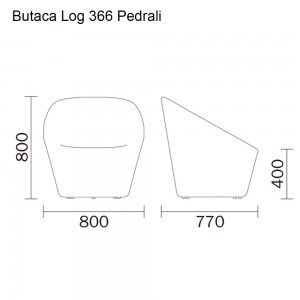 Butaca Log 366 de Pedrali. Butacas de diseño. Butacas para espacios contract.