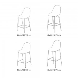 Taburete Mood de Bontempi. Taburetes de diseño para cocinas y comedores.