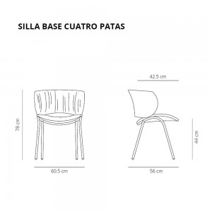 Silla Funda con base metálica de Viccarbe. Diseño ideal para espacios interiores. 