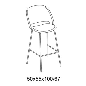 Taburete Polo Tapizado de Bontempi. Taburetes para cocina de diseño italiano.