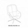 Butaca Long Island Giratoria de Bontempi. Sillas y butacas modernas de diseño italiano.