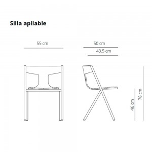 Silla apilable Quadra de Viccarbe. Mobiliario de diseño para interior.