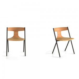 Silla apilable Quadra de Viccarbe. Mobiliario de diseño para interior.
