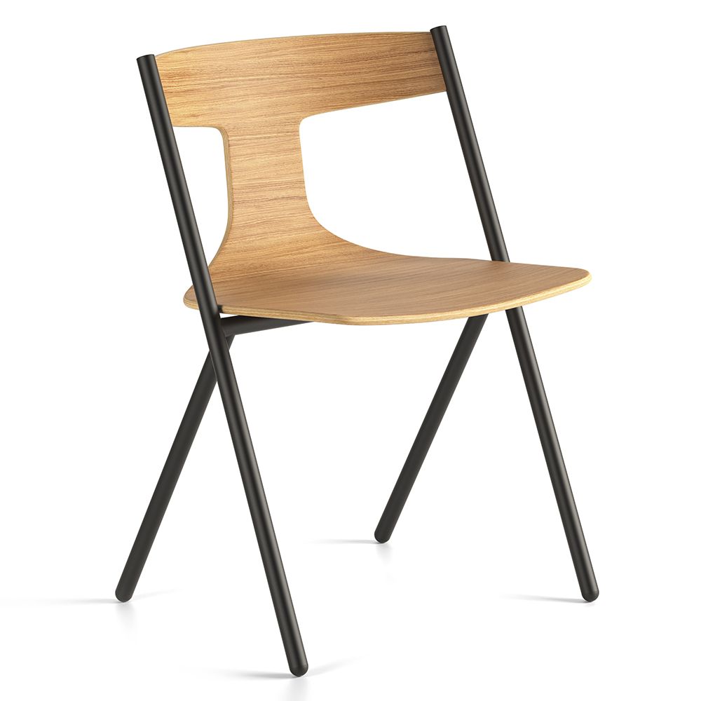 Silla apilable Quadra de Viccarbe. Mobiliario de diseño para interior.