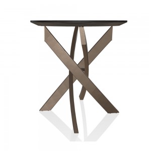 Mesa Auxiliar Artístico Redonda de Bontempi. Muebles modernos italianos.