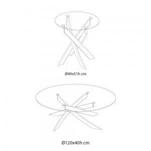 Mesa Auxiliar Artístico Redonda de Bontempi. Muebles modernos italianos.