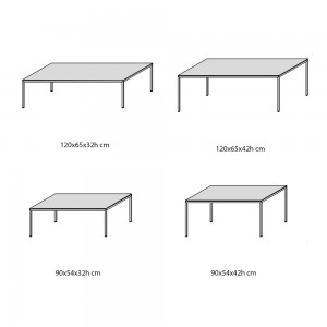 Mesa Auxiliar Diagonal Rectangular de Bontempi. Muebles modernos italianos.
