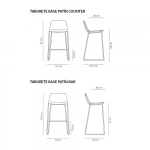 Taburete Maarten tapizado de Viccarbe. Mobilario moderno ideal para interiores.