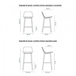 Taburete Maarten tapizado de Viccarbe. Mobilario moderno ideal para interiores.