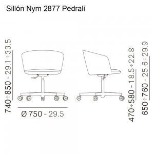 Sillón Nym 2877 de Pedrali. Sillones de diseño. Sillones para oficina.