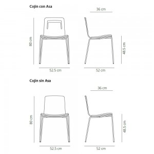 Silla Klip cojín de Viccarbe. Mobilario de diseño moderno para contract.