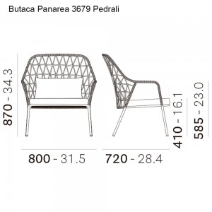 Butaca Panarea 3679 de Pedrali. Butacas de diseño. Butacas de exterior.