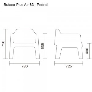 Butaca Plus Air 631 de Pedrali. Butacas de diseño. Butacas de exterior.