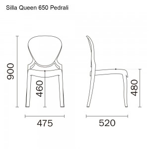 Silla Queen 650 de Pedrali. Sillas de diseño para exterior. Sillas de jardín.