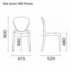 Silla Queen 650 de Pedrali. Sillas de diseño para exterior. Sillas de jardín.