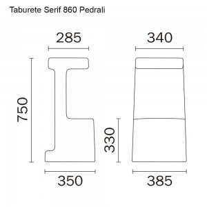 Taburete Serif 860 de Pedrali. Taburetes de diseño. Taburetes de exterior.