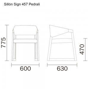 Sillón Sign 457 de Pedrali. Sillones de diseño. Sillones para hostelería.