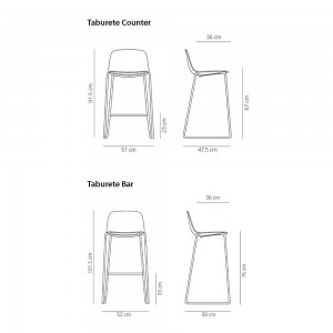 Taburete Maarten en polipropileno. Mobilario moderno ideal para interiores.