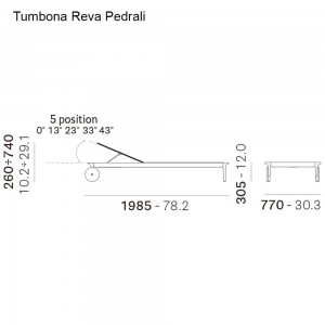 Tumbona Reva de Pedrali. Tumbonas de diseño moderno. Tumbonas de exterior.