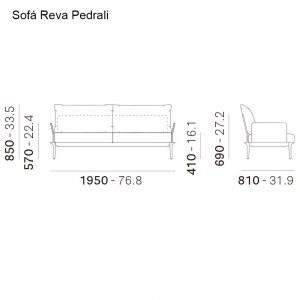 Sofá Reva de Pedrali. Sofás de diseño. Sofás para exterior. Sofá de jardín.