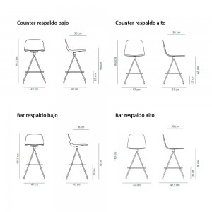 Taburete Maarten giratorio de Viccarbe en polipropileno ideal para interiores.