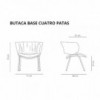Butaca Funda con base metálica. Diseño ideal para espacios interiores.