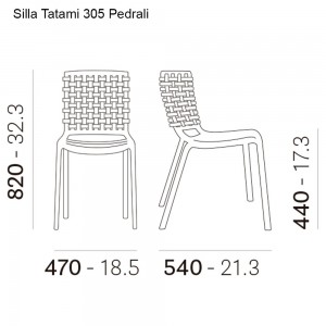 Silla Tatami 305 de Pedrali. Sillas de diseño. Silla de exterior modernas.