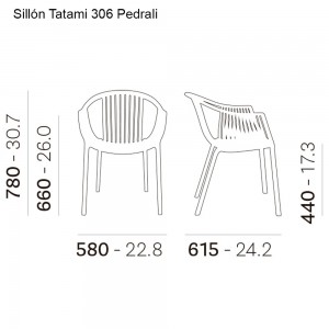 Sillón Tatami 306 de Pedrali. Sillones de diseño. Sillones de exterior.