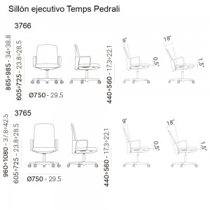 Sillón ejecutivo Temps 3766/3765 de Pedrali. Sillones modernos. Sillones de oficina.