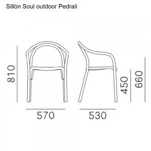 Sillón Soul 3746 de Pedrali. Sillones de diseño moderno. Sillones de exterior.
