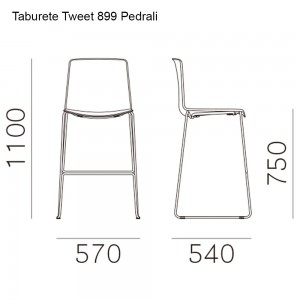 Taburete Tweet 899 de Pedrali. Taburetes de diseño. Taburetes modernos.