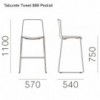 Taburete Tweet 899 de Pedrali. Taburetes de diseño. Taburetes modernos.