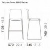 Taburete Tweet 899/2 de Pedrali. Taburetes de diseño. Taburetes tapizados.
