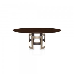 Mesa Imperial Redonda con sobre de madera o mármol de Bontempi. Muebles de diseño italiano.