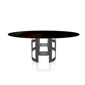 Mesa Imperial Redonda Cristal de Bontempi. Muebles modernos italianos de madera.
