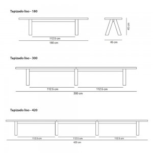 Banqueta Trestle de Viccarbe. Mobilario para espacios públicos interiores.