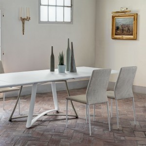 Mesa Big Bang Extensible Cerámica o Mármol de Ingenia. Mesas para comedor.